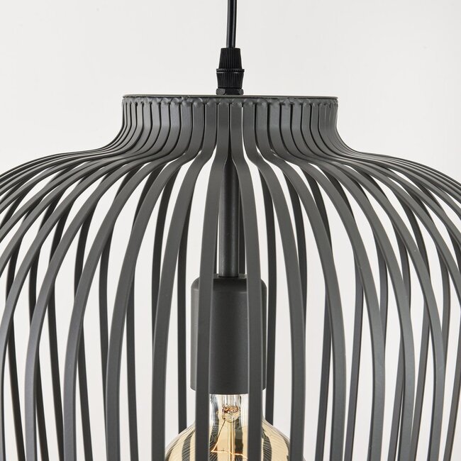Pendant lamp Taro in dark grey metal Ø35 cm