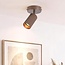 Ceiling lamp Blaze in ribbed brown with adjustable spotlight