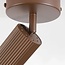 Blaze ceiling light in ribbed brown with adjustable spotlight