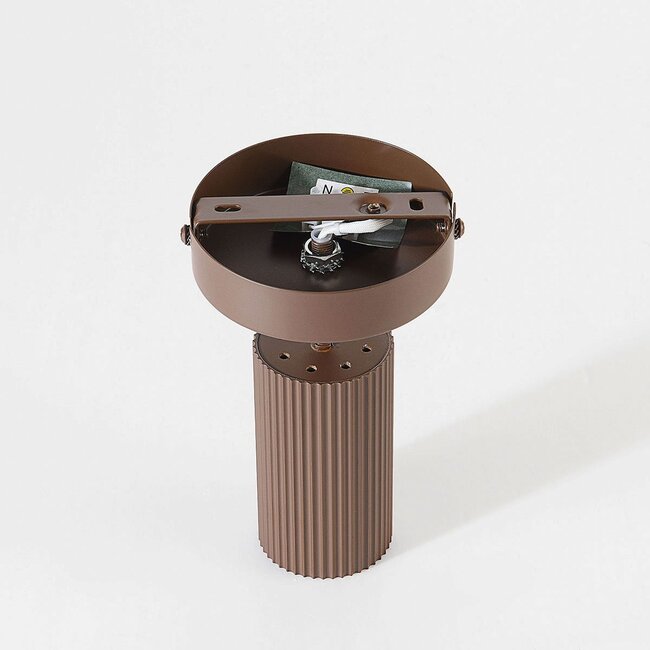 Ceiling lamp Blaze in ribbed brown with adjustable spotlight
