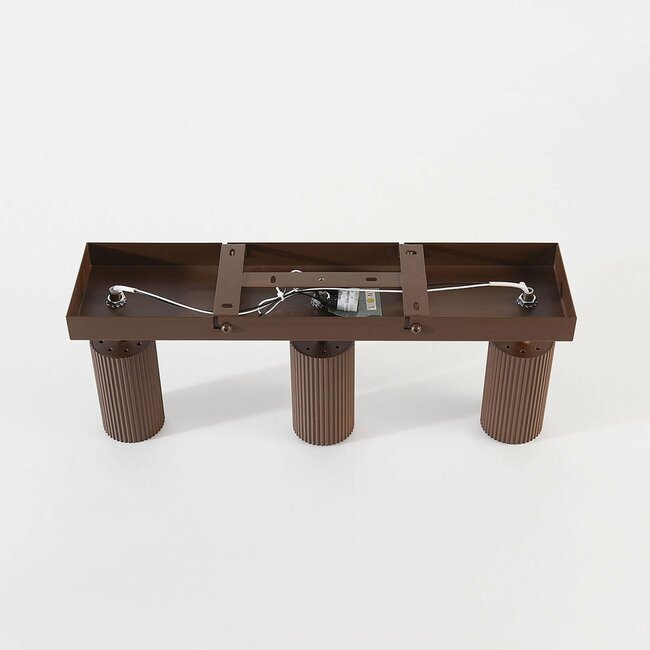 Ceiling light Blaze with 3 adjustable spotlights – ribbed brown