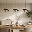 3-light pendant light Tona - travertine (natural stone) and wood