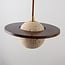 3-light pendant light Tona - travertine (natural stone) and wood