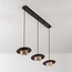 3-light pendant light with travertine (natural stone) and wood - Tona