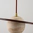 3-light pendant light Tona - travertine (natural stone) and wood