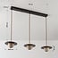 3-light pendant light Tona - travertine (natural stone) and wood