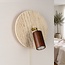Wall light Sira with adjustable spotlight made of travertine (natural stone) and wood incl. Philips bulb