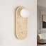 Wall light made of travertine (natural stone) and opal white glass - Onda