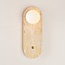 Wall light made of travertine (natural stone) and opal white glass - Onda