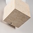 Square travertine wall light and opal white glass - Marno