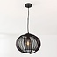 pendant light Lofas - open metal shade with black fabric