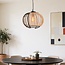 pendant light Lofas - open metal shade with beige fabric