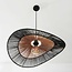 Ravena Pendant Light in Hand-Woven Paper, Black and Natural