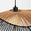 Ravena pendant light made of hand-woven paper in black and natural