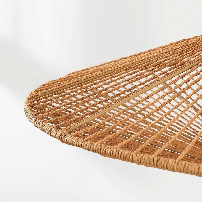 Pendant light Orana with double shade of hand-woven paper in natural