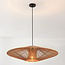 Pendant light Orana with double shade of hand-woven paper in natural