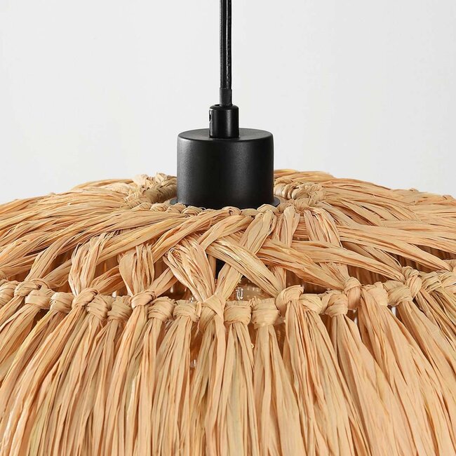 Pendant light Laria made of natural hand-woven raffia paper