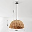 Pendant light Laria made of natural hand-woven raffia paper