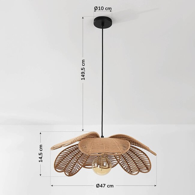 Pendant light Solune made of natural cotton rope