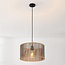 pendant light Lora - black and natural bamboo