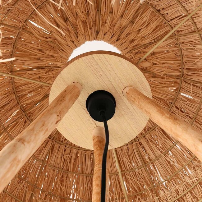 Boho floor lamp Sunroot made of rattan