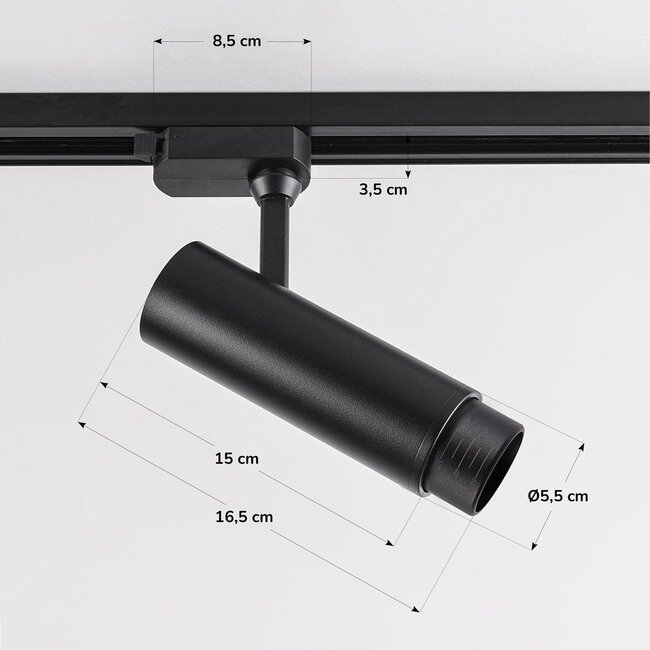 12W single-phase track spotlights with adjustable beam angle and customisable colour temperature - Jolie