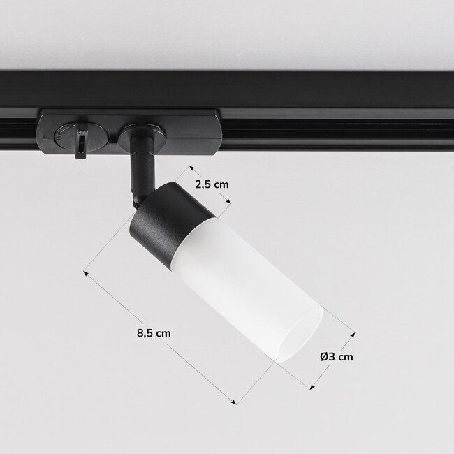 Black 1-phase Track spotlights Vexa with matt diffuser