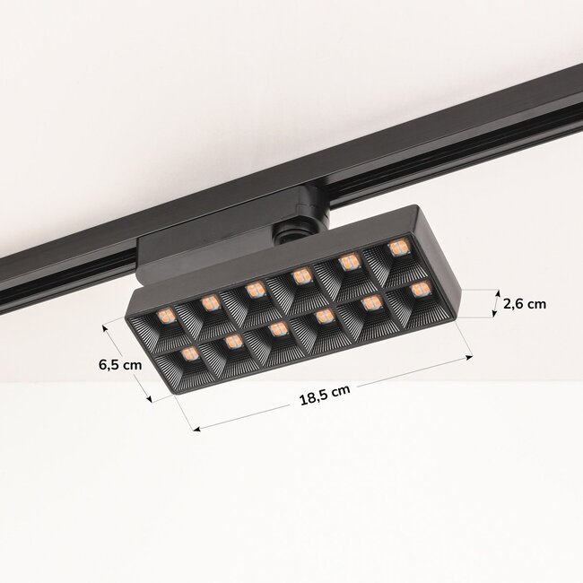 20W single-phase Varo track spotlights with integrated LEDs in 3000K or 4000K - Black