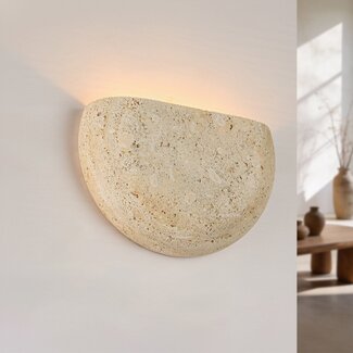 Wall lamp Teros - semi-circular travertine (natural stone)