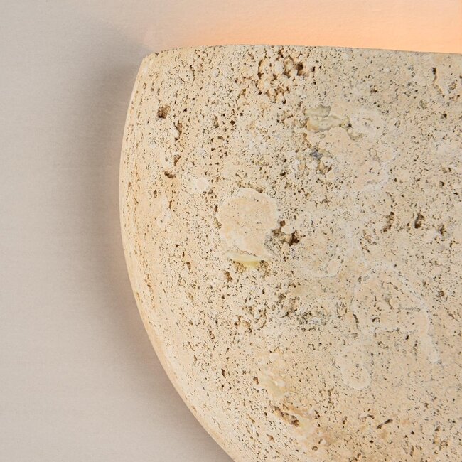 Wall light made of travertine (natural stone) with semi-circular design - Teros