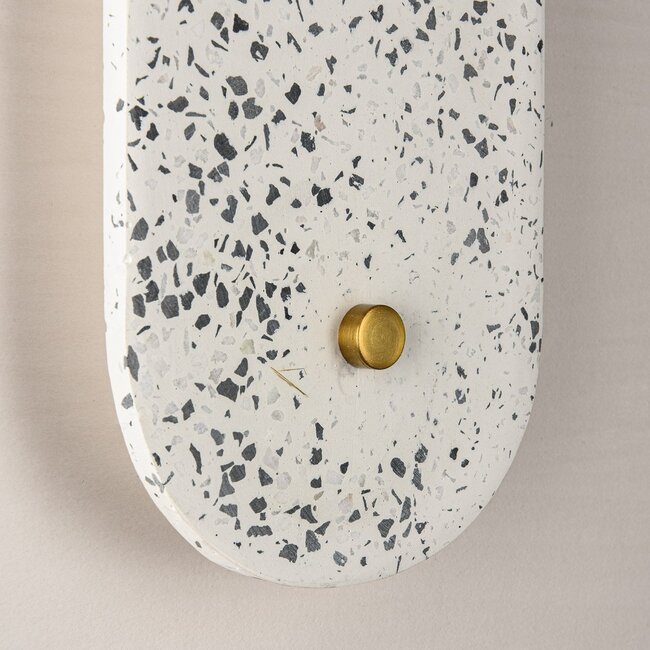 Wall light made of cement and opal white glass in terrazzo look - Velo