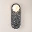 Wall light made of cement and opal white glass with a dark grey terrazzo look - Vero