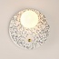 Round wall lamp Velo in cement and opal-white glass, terrazzo look