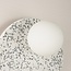 Round wall lamp Velo in cement and opal-white glass, terrazzo look
