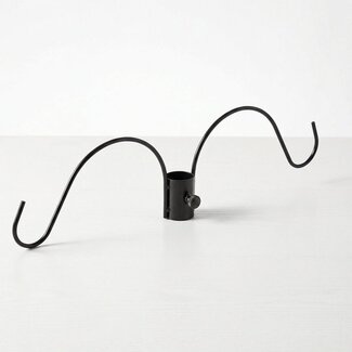 Metal ring with hanging hooks for poles