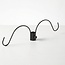 Metal ring with hanging hooks for poles