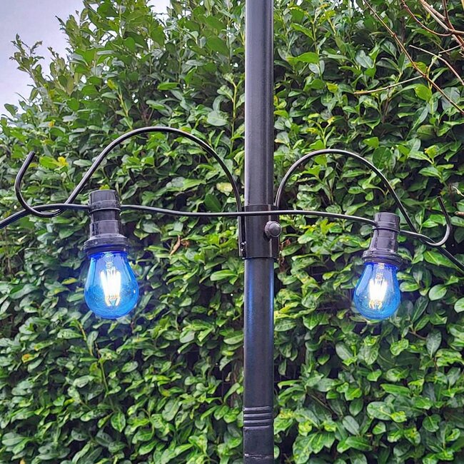 Metal ring with hanging hooks for posts