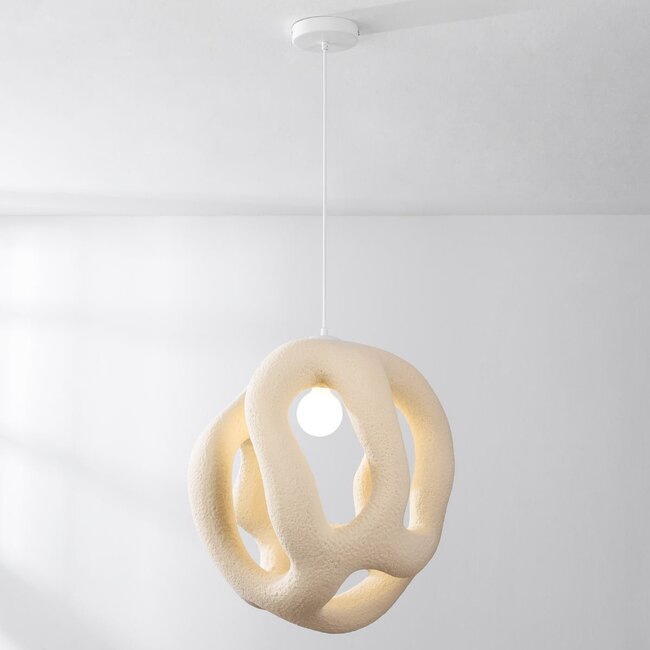 Contemporary Wabi-Sabi pendant lamp Kaji 43 x 50 cm - sand beige