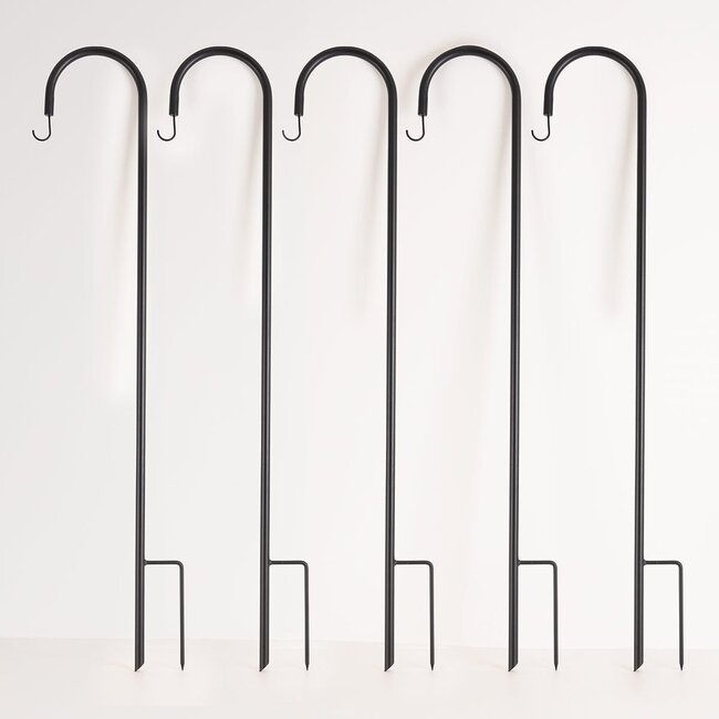 Metal garden poles with hook 120 cm - set of 5