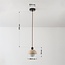 pendant light Vara - travertine (natural stone), wood and milk-white glass