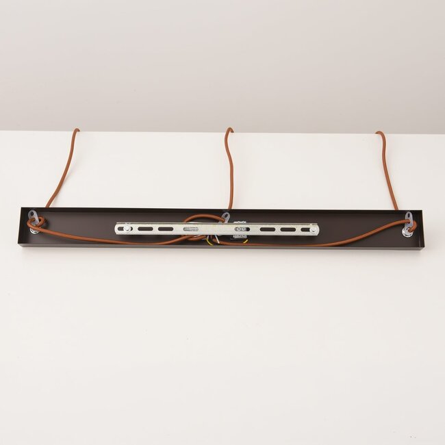 3-light pendant lamp Vara made of travertine (natural stone), wood and opal white glass