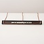 3-light pendant light Vara - travertine (natural stone), wood and opal white glass