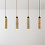 4-light pendant light Oreno made of travertine (natural stone) and wood incl. Philips bulb