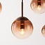 Pendant light Nira with brown ombre glass spheres, 5-light