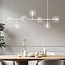 7-light pendant light Hepta - opal and clear glass, white