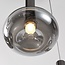 Dimmable pendant light Valira black chrome with smoked glass and remote control, 5 lights