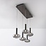 5-light pendant light Valira - black chrome with smoked glass, remote control and dimmable