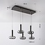 5-light pendant light Valira - black chrome with smoked glass, remote control and dimmable