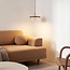 Japandi pendant light made of travertine (natural stone) and wood - Travano