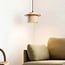 Japandi pendant light Travia - travertine (natural stone) and light wood